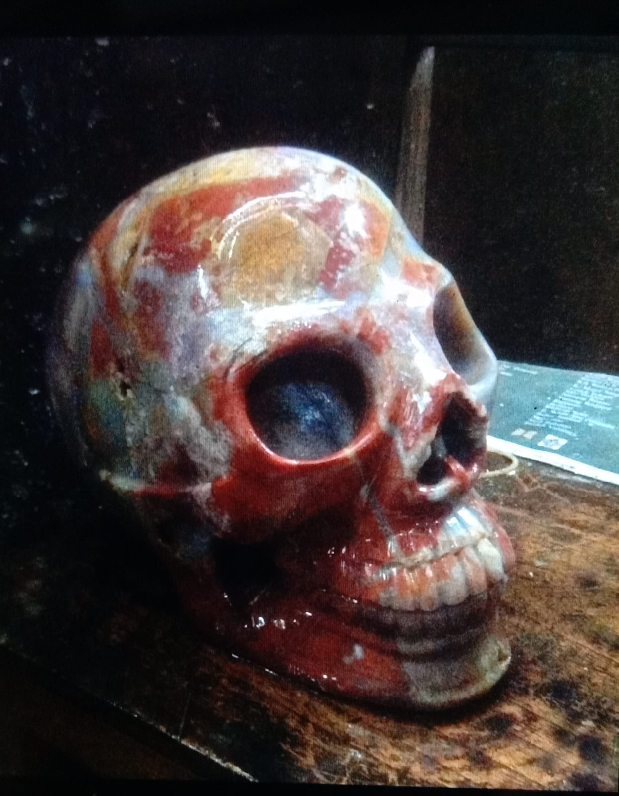 Red skull, Baja corten, las penuh, 305 × 260 × 70 cm